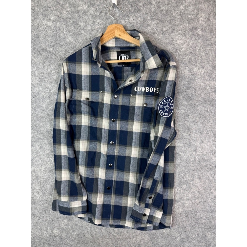 Dallas Cowboys Button Up Shirt Mens M Blue NFL Football Darius Rucker Flannel